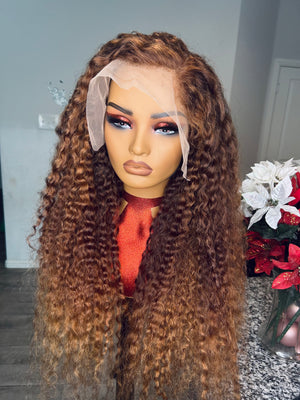 Kinky curly wig 13x4 chocolate brown hair 250%